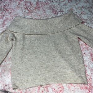 American Eagle Off-Shoulder Cream Sweater